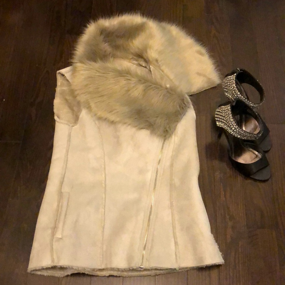 Faux fur and shearling vest